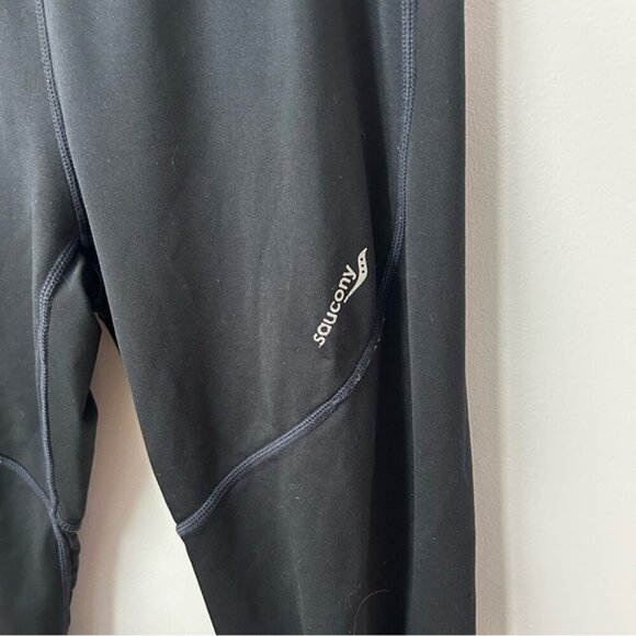 Saucony Black Joggers Running Leggings Elastic Waistband Men’s Size Large - Picture 3 of 8